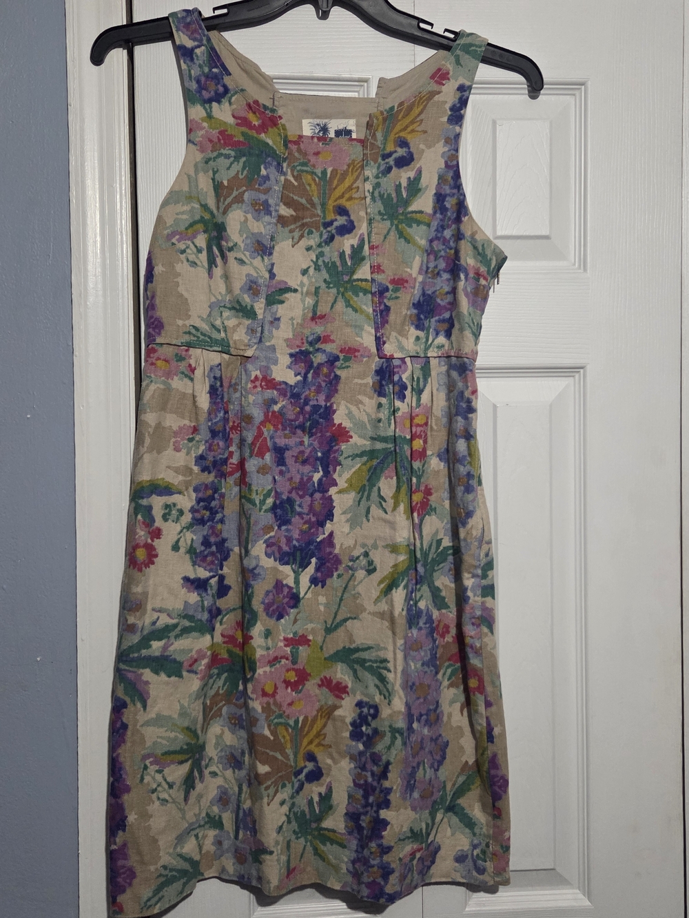 Edme & Esyllte Anthropologie Floral Linen Blend Sleeveless Dress
